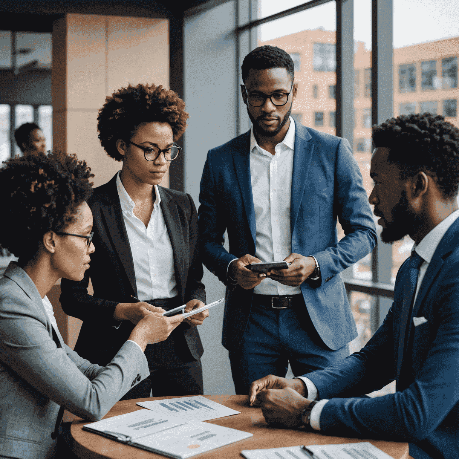 Group of business professionals discussing trends and predictions for the consulting industry in South Africa